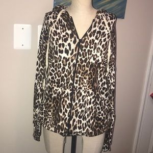 NWOT Blumin Small zip leopard print jacket